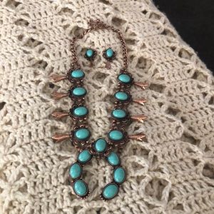 Squash Blossom Necklace and Earring Set